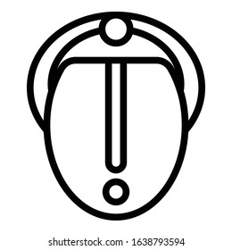 Tongue steel piercing icon. Outline tongue steel piercing vector icon for web design isolated on white background