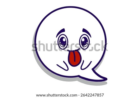 Tongue Sticking Out Mocking Expression Emoji Bubble Chat Mascot Characters