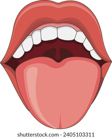 Tongue and teeth vector illustration