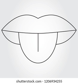 Tongue thin line icon isolated on gray background. Trendy tongue transparent icon for web site, app, ui and logo. Vector illustration, eps 10