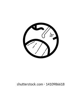 Tongue and throat - tribal style symbol, minimal abstract line art icon. Can be used for fluent design poster, tattoo concept, electronic music technology cover, flyer, logo, t-shirt print.
