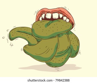 lengua atada.