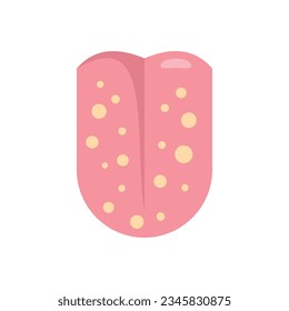 Zunge Tonsillitis Symbol flacher Vektorgrafik. Mundtonsil. Rachenanatomie einzeln