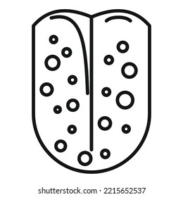 Tongue tonsillitis icon outline vector. Mouth tonsil. Anatomy throat