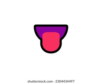 Zunge Vektorsymbol auf weißem Hintergrund. Mundzunge Emoji-Illustration. Einzeln Zunge-aus-Vektoremoticon