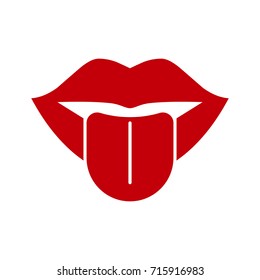 Tongue vector icon red.