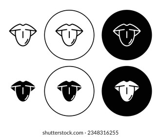 Juego de iconos de vector de la lengua. símbolo de sabor en color negro. 
