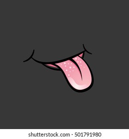Tongue vector illustration in cartoon style. Tongue vector logo.

