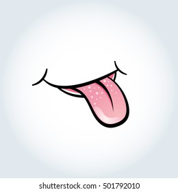 Tongue vector illustration in cartoon style. Tongue vector logo.

