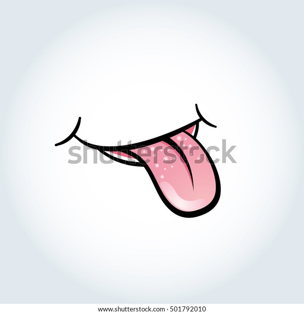 カートーンのスタイルの舌のベクターイラスト 舌のベクター画像ロゴ のベクター画像素材 ロイヤリティフリー