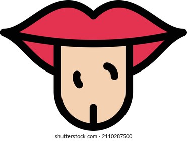tongue Vector illustration on a transparent background. Premium quality symbols. Stroke vector icon for concept and graphic design.
