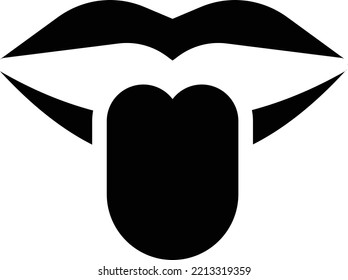 tongue  Vector illustration on a transparent background. Premium quality symmbols. Glyphs vector icons for concept and graphic design. 

