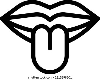 tongue Vector illustration on a transparent background. Premium quality symmbols. Thin line vector icons for concept and graphic design.