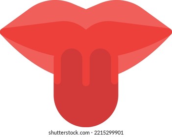 tongue Vector illustration on a transparent background. Premium quality symmbols. Line Color vector icons for concept and graphic design. 
