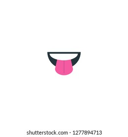 Tongue vector isolated flat icon