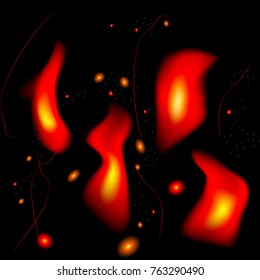 tongues of flame on a black background