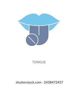 icono de línea de concepto de tonguo. Ilustración de elemento simple. diseño de símbolo de esquema de concepto de tonguo.