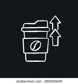 Toning energy coffee chalk icon. Vector black illustration.