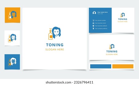 Toning logo design with editable slogan. Branding book and business card template.
