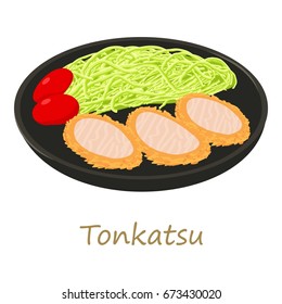 Tonkatsu icon. Cartoon illustration of tonkatsu vector icon for web isolated on white background