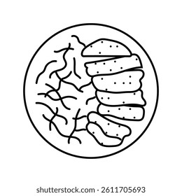 tonkatsu japanese food line icon vector. tonkatsu japanese food sign. isolated contour symbol black illustration