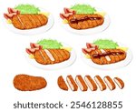 Tonkatsu Pork cutlet Sauce Arrangement Cut