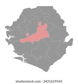 Tonkolili District map, administrative division of Sierra Leone. Vector illustration.