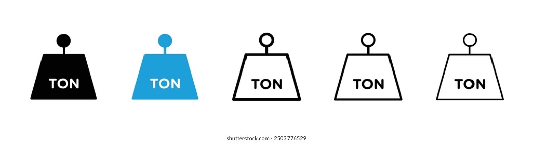 Tonne icon in black and blue colors