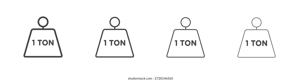 Icono de tonelada concepto Pictograma lineal. Ilustración de elemento simple.