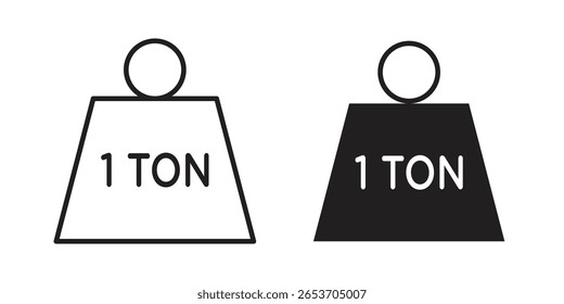 Elemento de diseño de icono de tonelada. Trazo editable. Vector