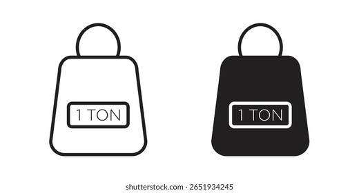 Tonne icon. Flat and stroke versions. Graphic elements.