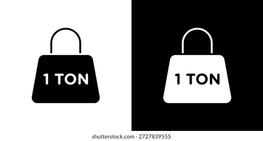 Icono de toneladas Ilustración vectorial plana. Símbolos negros simples
