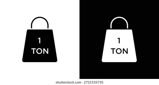 Paquete de diseño de ilustración plana de Vector de silueta de icono de tonelada.