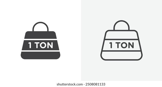 Tonne icon in solid and outlined style