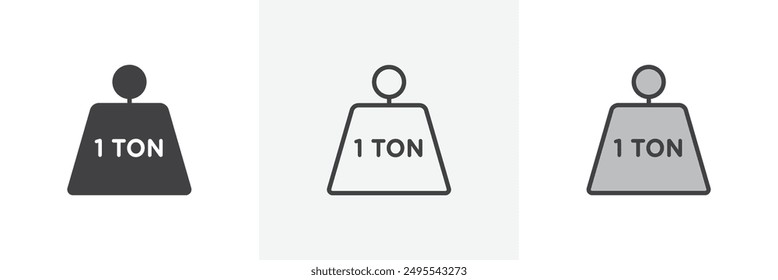 Tonne icon symbol collection on white background.