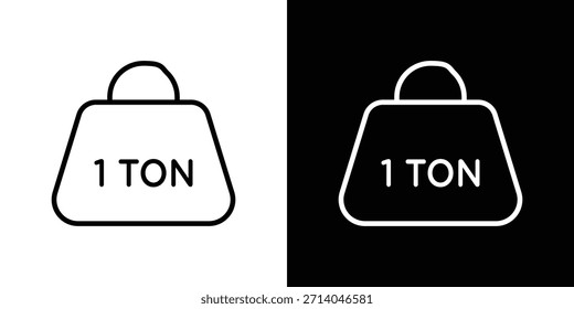 Tonne Symbol in dünnen Strich und flachen Stil.