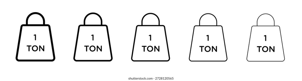 Vector de icono de tonelada en pictograma lineal de trazo editable