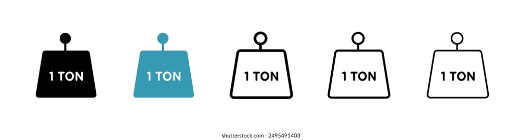 Tonne line icon vector set.