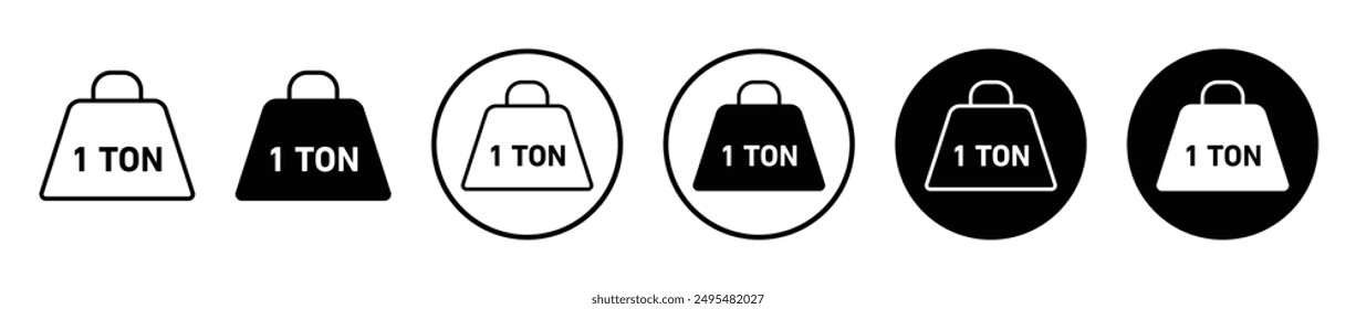 Tonne thin line vector icon set.