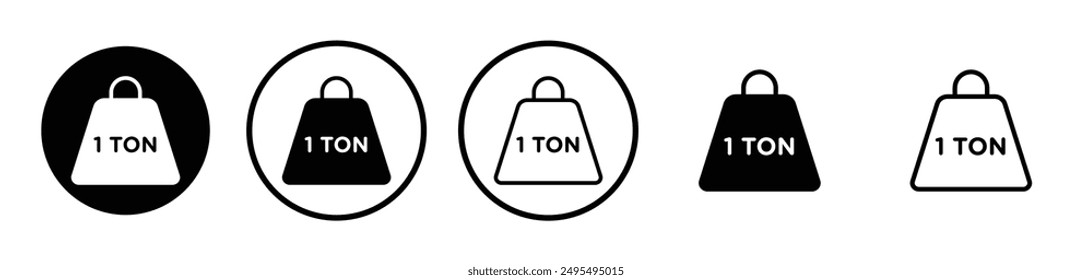 Tonne vector icon set in black and white color.