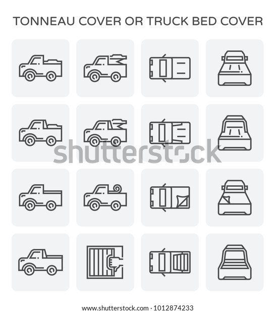 Tonneau Cover Pickup Truck Vector Icon Stock Vector Royalty Free 1012874233