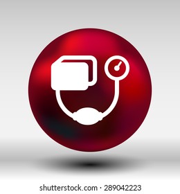 Tonometer flat Icon. Blood Pressure Checker medical.