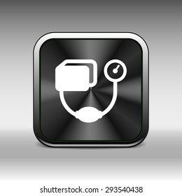 Tonometer flat Icon. Blood Pressure Checker medical.