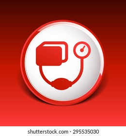 Tonometer flat Icon. Blood Pressure Checker medical.