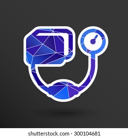 Tonometer flat Icon. Blood Pressure Checker medical.