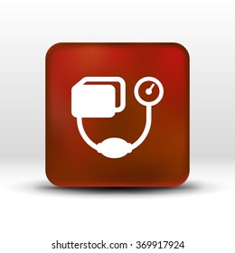 Tonometer flat Icon. Blood Pressure Checker medical.