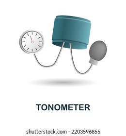 Tonometer-Symbol. 3D-Illustration aus der Messkollektion. Kreatives 3D-Symbol für Webdesign, Vorlagen, Infografiken und mehr