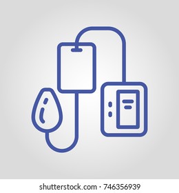 Tonometer Icon. Blood Pressure Checker isolated flat vector linear icon