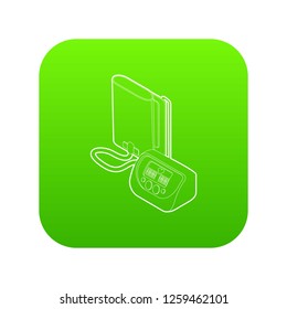 Tonometer icon green vector isolated on white background