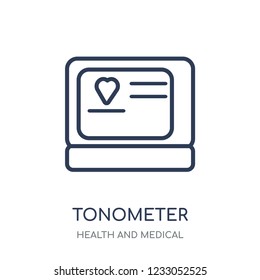 Tonometer icon. Tonometer linear symbol design from Health and Medical collection. Simple outline element vector illustration on white background